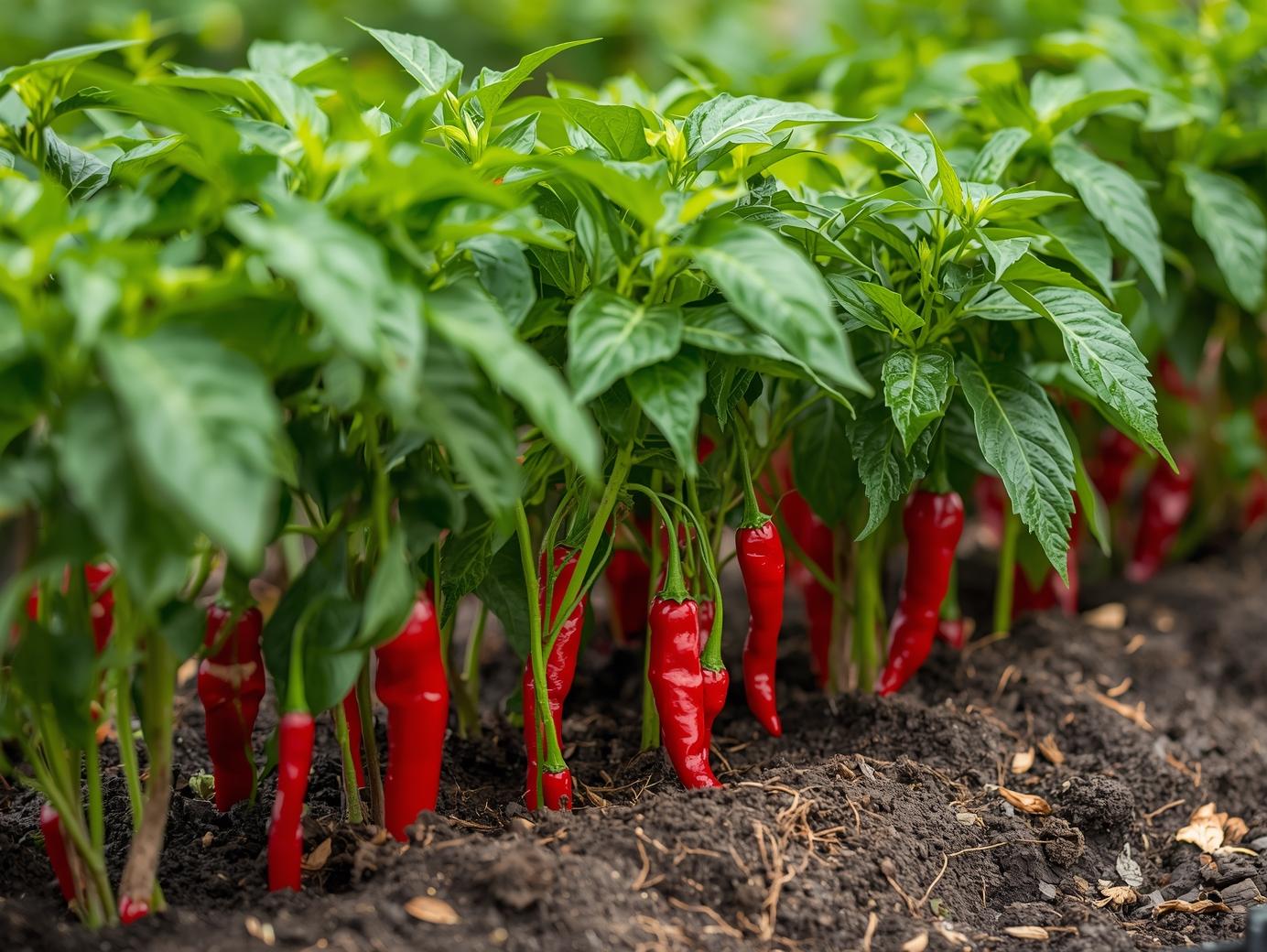 Red Demon Chili plant Seedlings in garden (3)