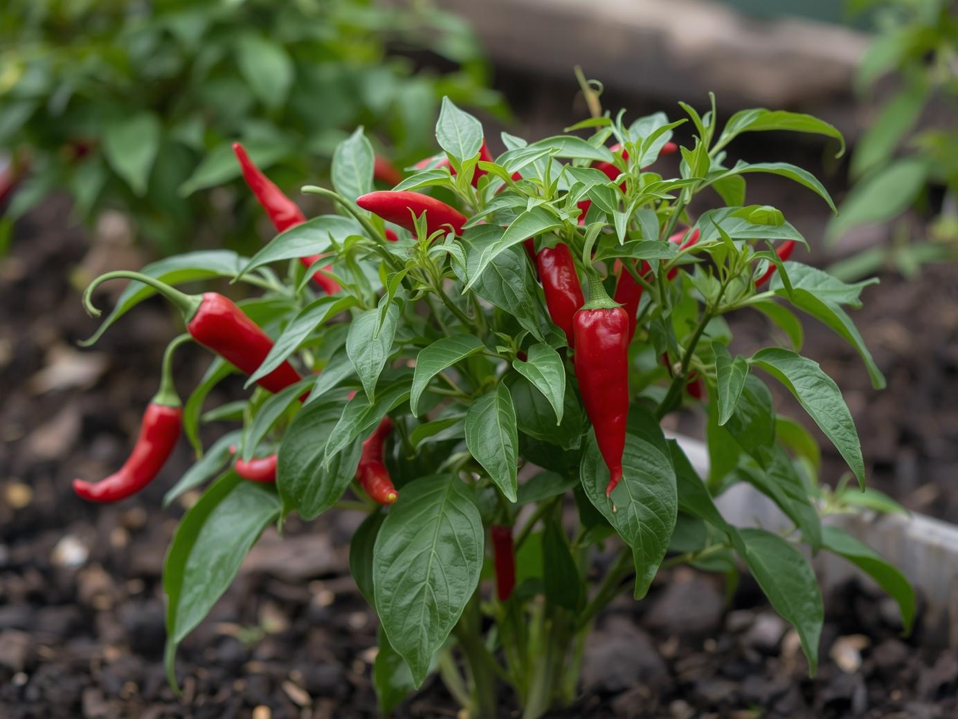 Red Demon Chili plant Seedlings in garden (4)