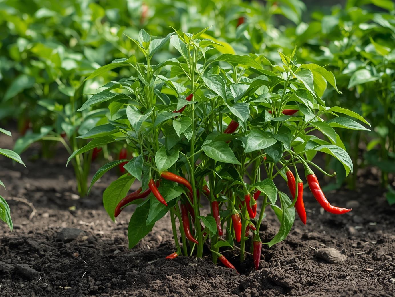 Red Demon Chili plant Seedlings in garden (5)