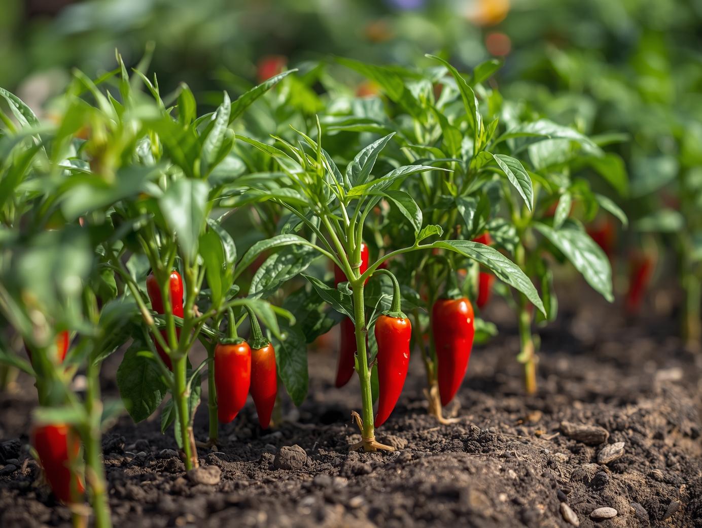 Red Demon Chili plant Seedlings in garden (7)