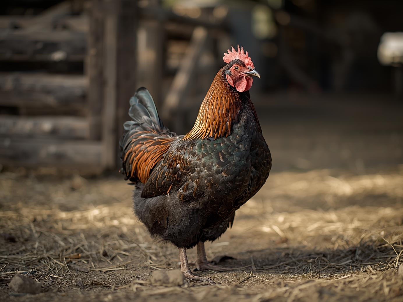 Kuroiler Chicken (show whole chicken) in the farm (2)